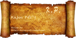 Kajos Pál névjegykártya